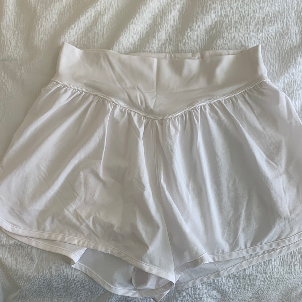 White offline by aerie shorts